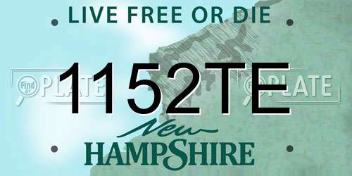 1152TE New Hampshire License Plate