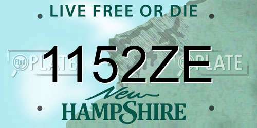 1152ZE New Hampshire License Plate