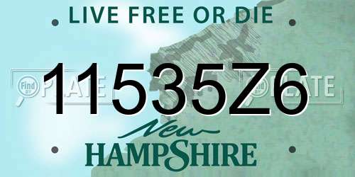 11535Z6 New Hampshire License Plate