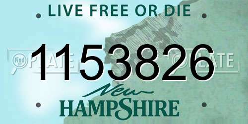 1153826 New Hampshire License Plate