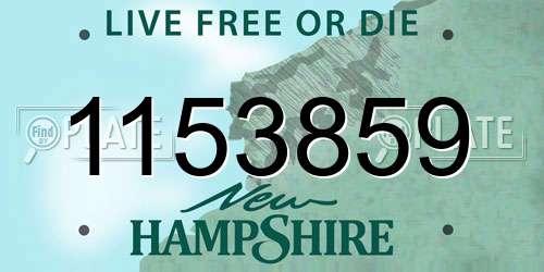 1153859 New Hampshire License Plate