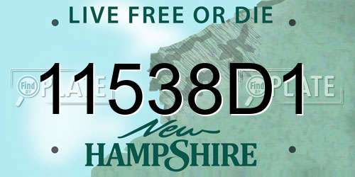11538D1 New Hampshire License Plate