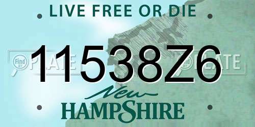 11538Z6 New Hampshire License Plate