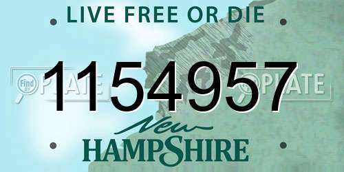 1154957 New Hampshire License Plate