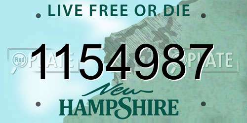 1154987 New Hampshire License Plate