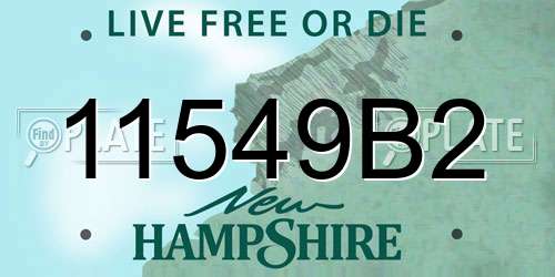 11549B2 New Hampshire License Plate