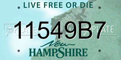 11549B7 New Hampshire License Plate