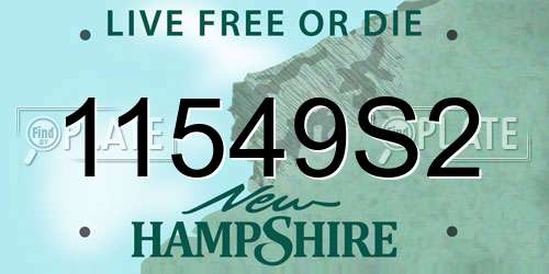 11549S2 New Hampshire License Plate