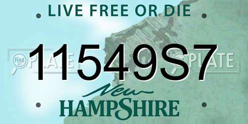 11549S7 New Hampshire License Plate
