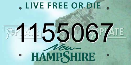 1155067 New Hampshire License Plate