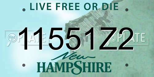 11551Z2 New Hampshire License Plate