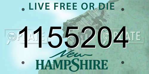 1155204 New Hampshire License Plate