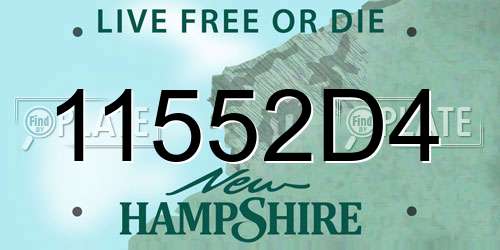 11552D4 New Hampshire License Plate