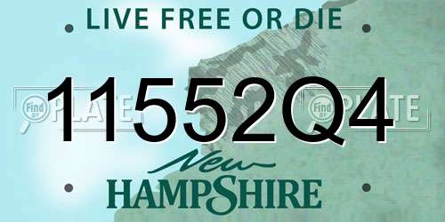 11552Q4 New Hampshire License Plate