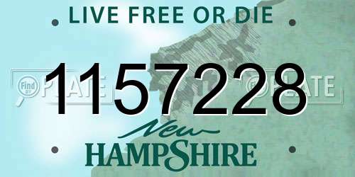 1157228 New Hampshire License Plate
