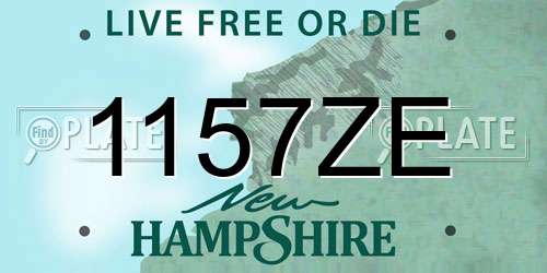 1157ZE New Hampshire License Plate