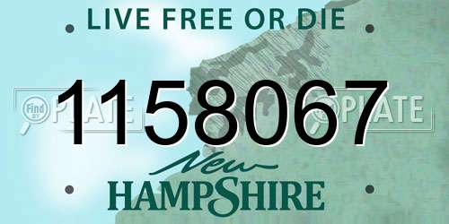 1158067 New Hampshire License Plate