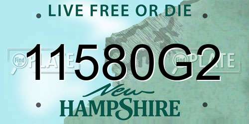 11580G2 New Hampshire License Plate