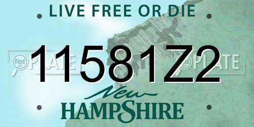 11581Z2 New Hampshire License Plate