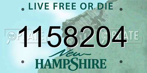 1158204 New Hampshire License Plate