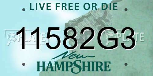 11582G3 New Hampshire License Plate
