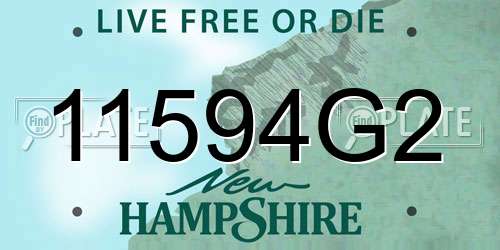 11594G2 New Hampshire License Plate