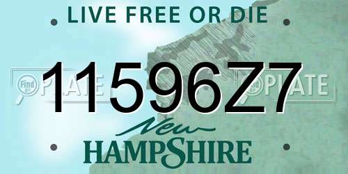 11596Z7 New Hampshire License Plate