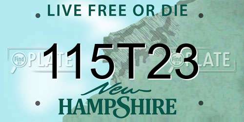 115T23 New Hampshire License Plate
