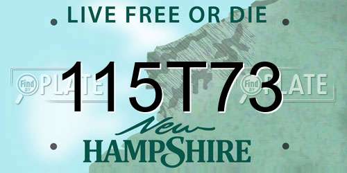 115T73 New Hampshire License Plate