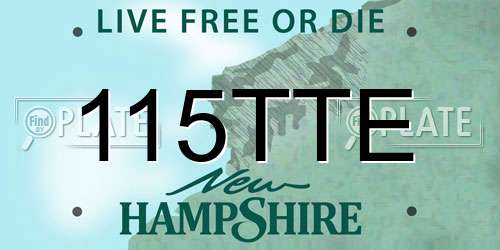 115TTE New Hampshire License Plate
