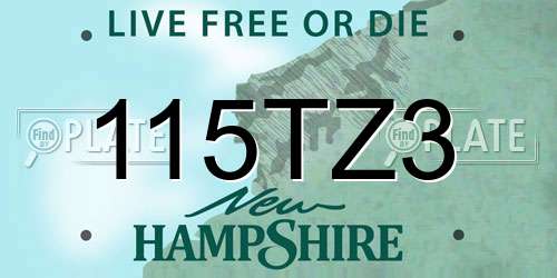 115TZ3 New Hampshire License Plate