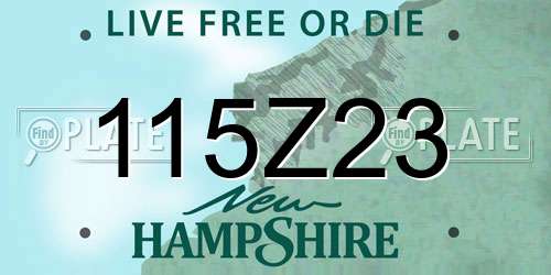115Z23 New Hampshire License Plate