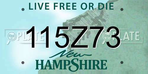 115Z73 New Hampshire License Plate