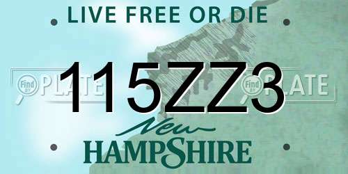 115ZZ3 New Hampshire License Plate