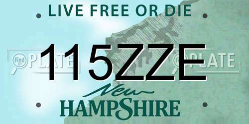 115ZZE New Hampshire License Plate