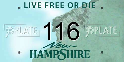 116 New Hampshire License Plate