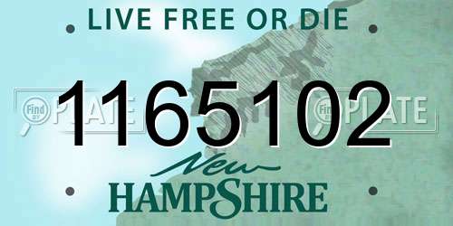 1165102 New Hampshire License Plate