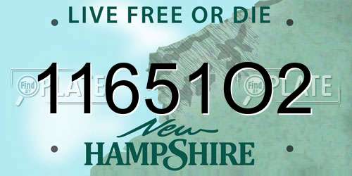 11651O2 New Hampshire License Plate