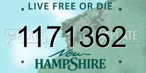 1171362 New Hampshire License Plate