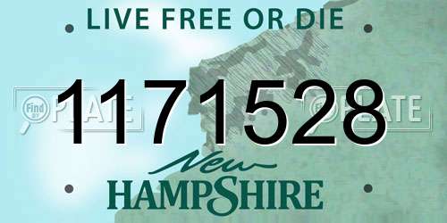 1171528 New Hampshire License Plate