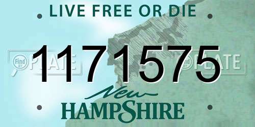 1171575 New Hampshire License Plate