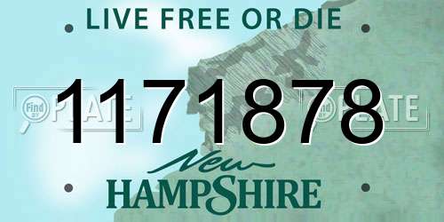 1171878 New Hampshire License Plate