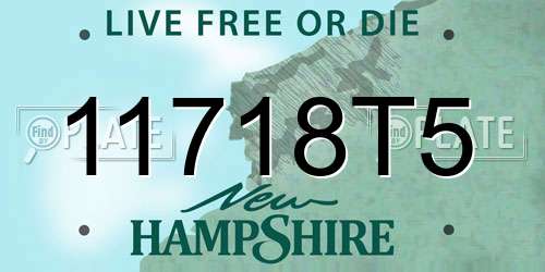 11718T5 New Hampshire License Plate