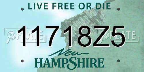 11718Z5 New Hampshire License Plate