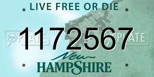 1172567 New Hampshire License Plate