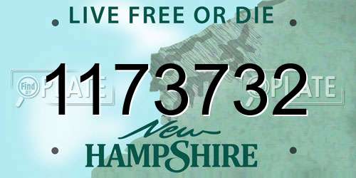 1173732 New Hampshire License Plate