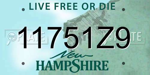 11751Z9 New Hampshire License Plate