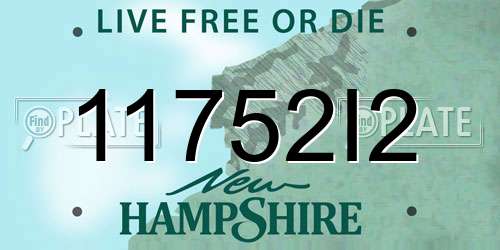 11752I2 New Hampshire License Plate