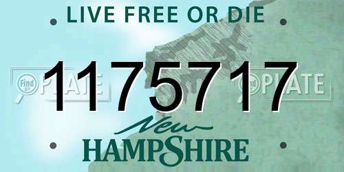 1175717 New Hampshire License Plate
