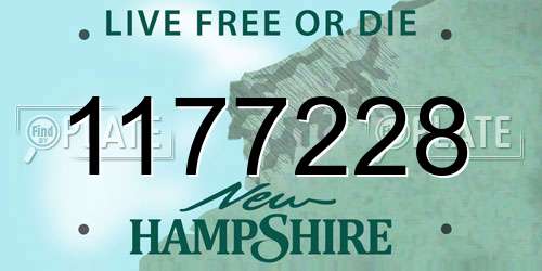 1177228 New Hampshire License Plate